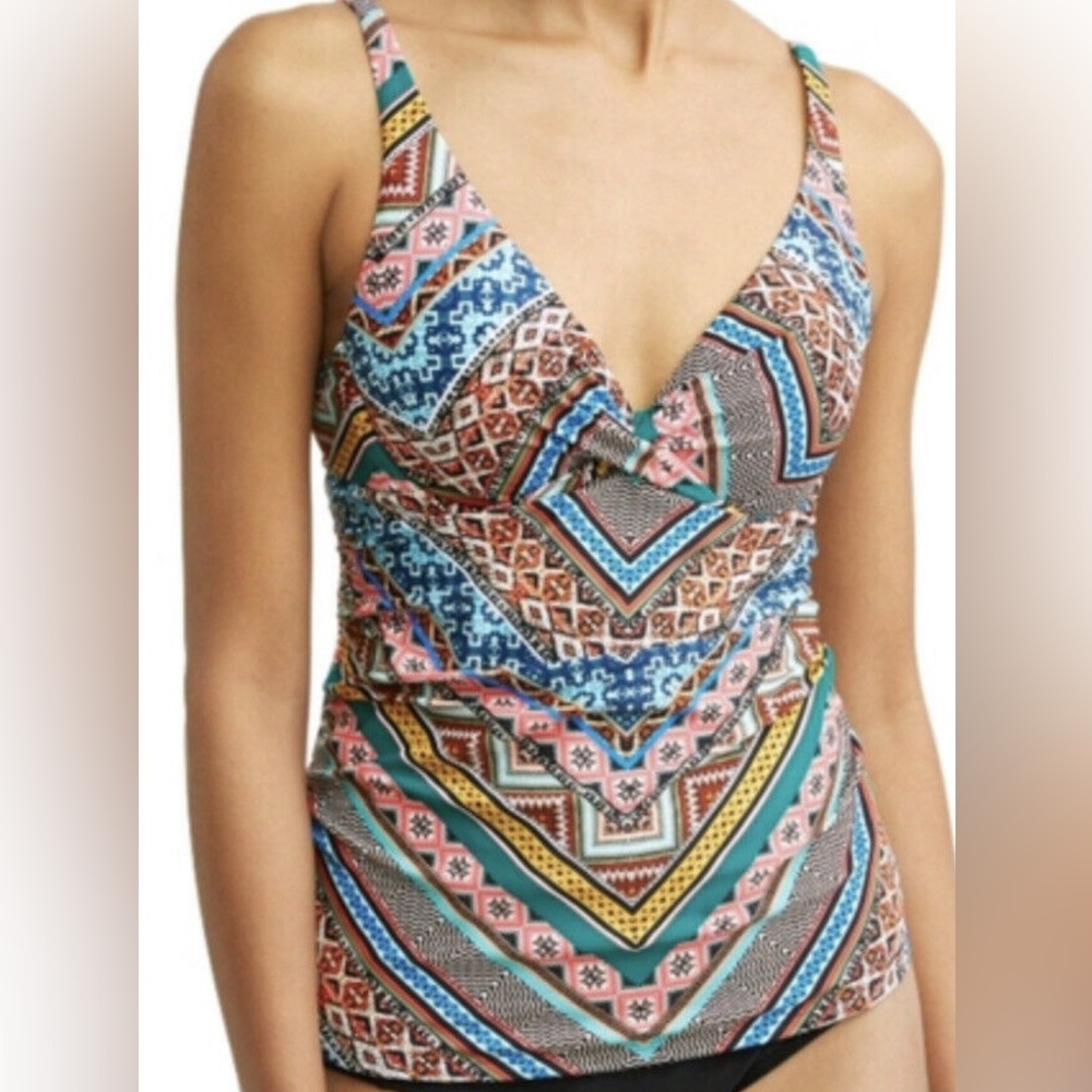 TIME AND TRU CABANA TANKINI TOP